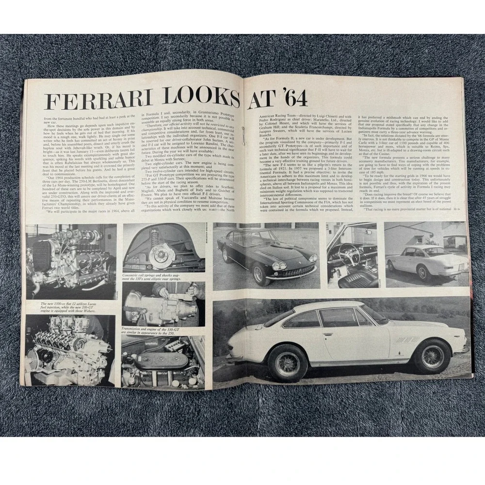 1964 Road & Track‎ April Ferrari Saab 850 GT Jaguar XK-E Vintage Car Magazine